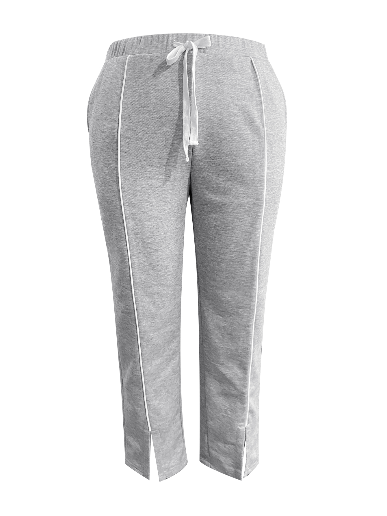 LW BASICS Plus Size Mid Waist Drawstring Loose Sweatpants 4X