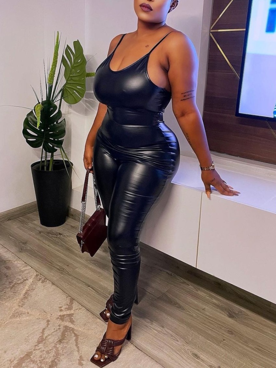 LW SXY Faux Leather Cami Jumpsuit