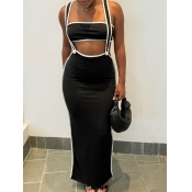 LW Striped Overall Maxi Dress Set