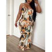 LW BASICS Plus Size Mixed Print Bodycon Cami Dress