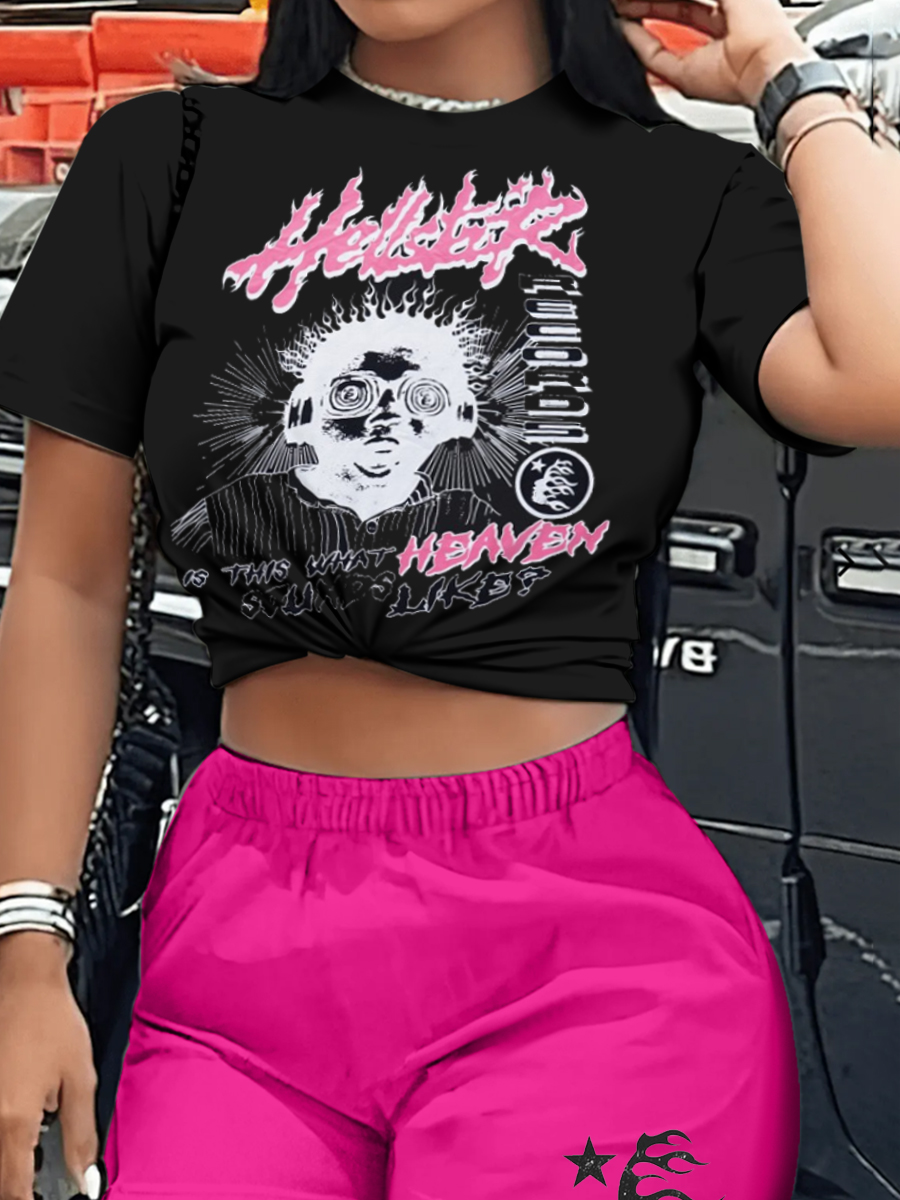 LW Figure Letter Print Shorts Set