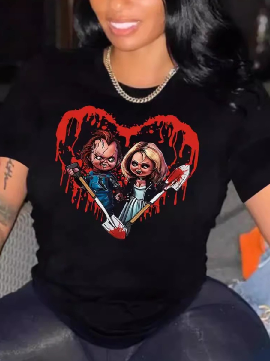 LW Pattern Cartoon Print T-shirt