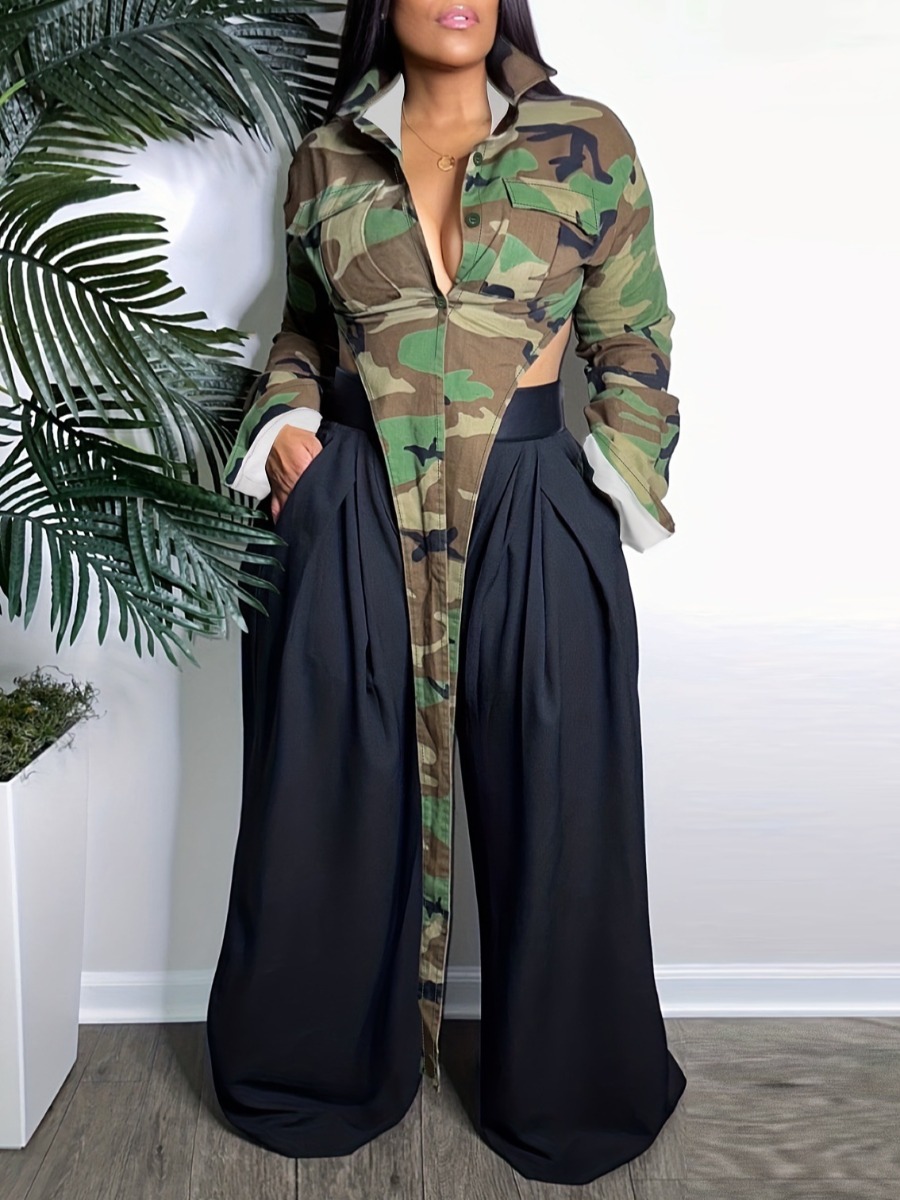 LW Camo Print Side Split Jacket