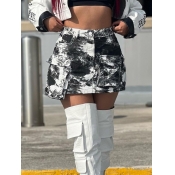 LW Tie Dye Pocket Design Cargo Skirt