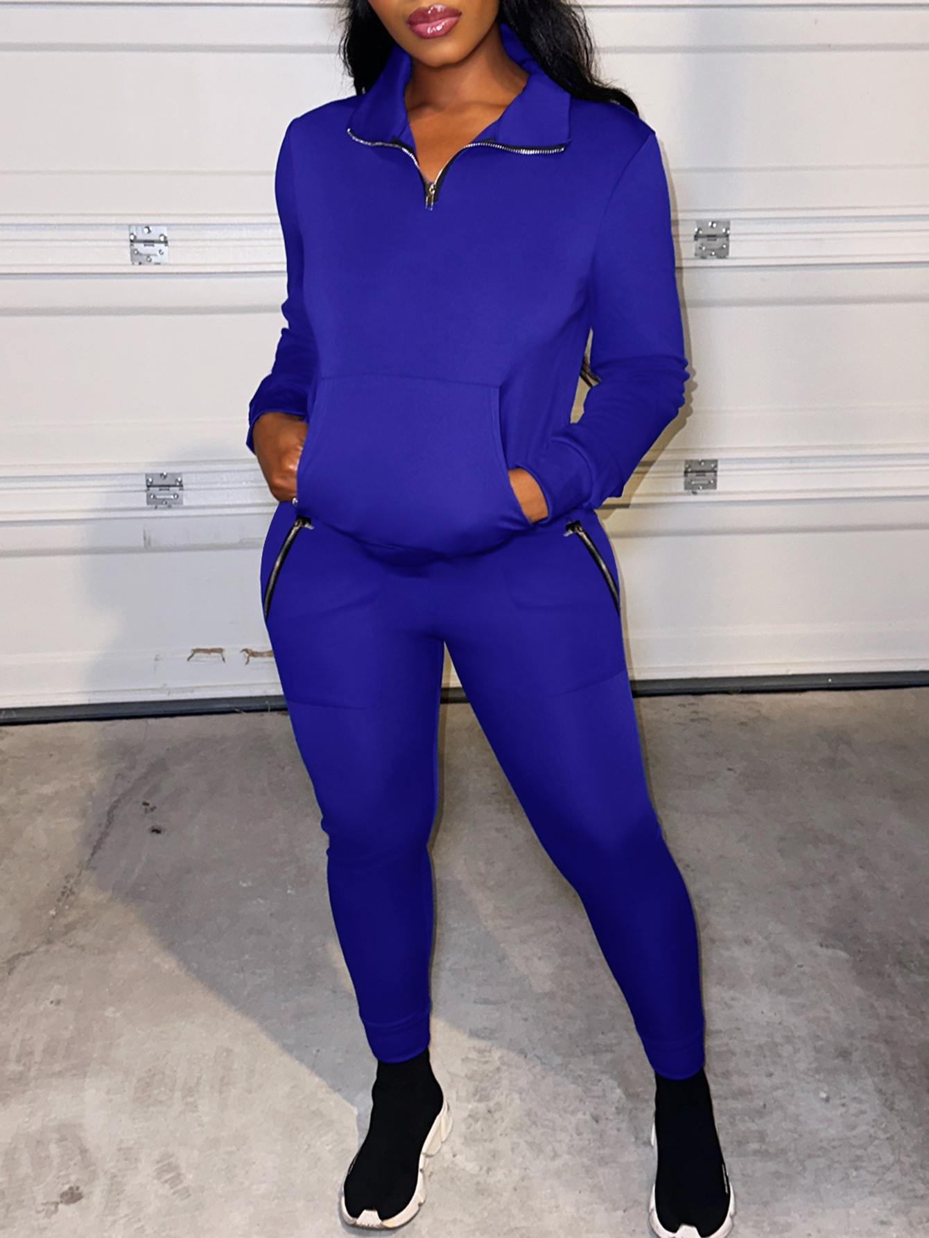LW Zipper Pocket Design Pants Set