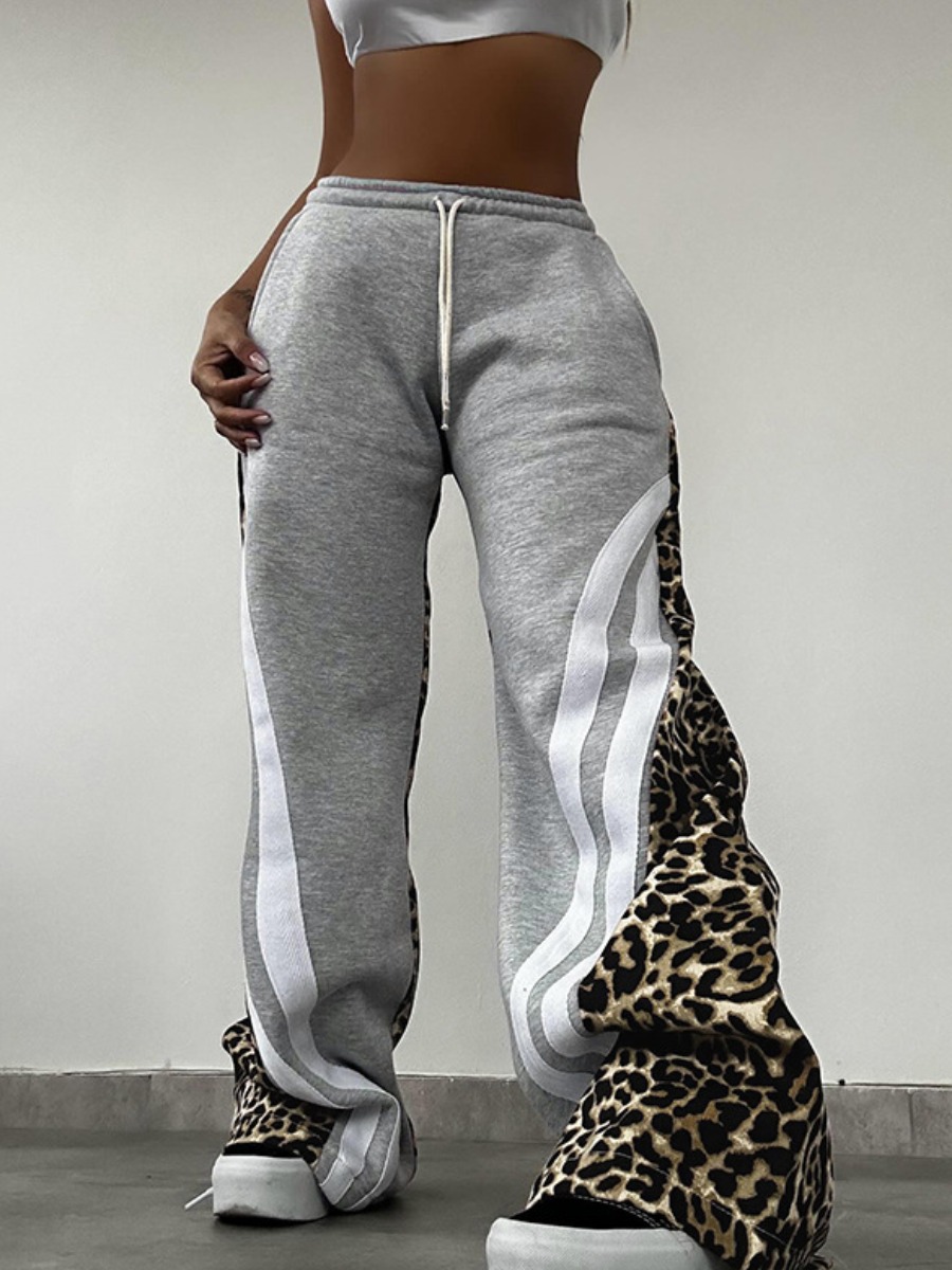 LW Patchwork Leopard Print Pants