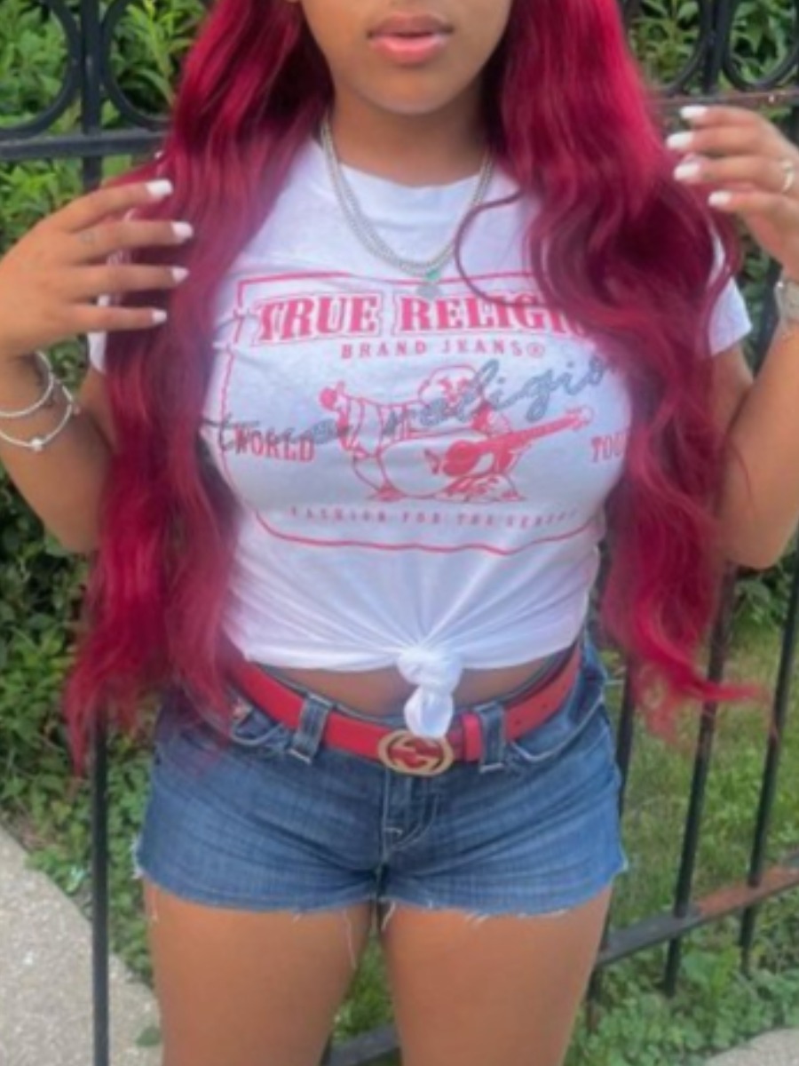 LW Plus Size Pattern Letter T-shirt
