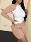 LW BASICS Color Block Two-piece Shorts Set
