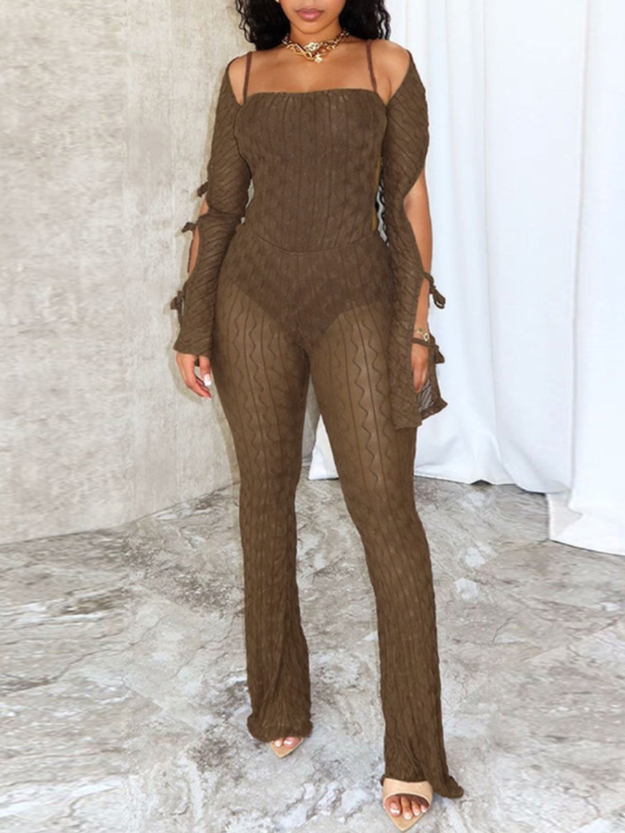 LW Bandage Design Solid Color Jumpsuit