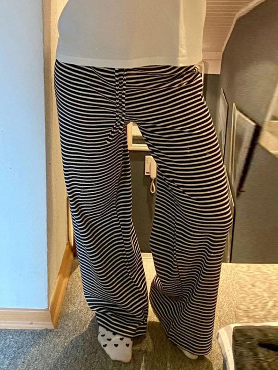 LW BASICS Drawstring Striped Pants