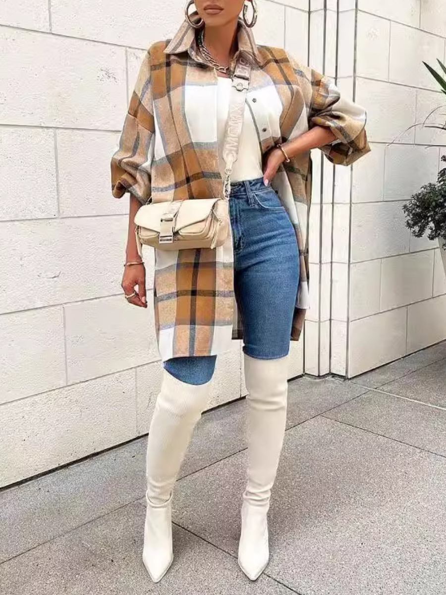 LW None Plaid Coat&Jacket