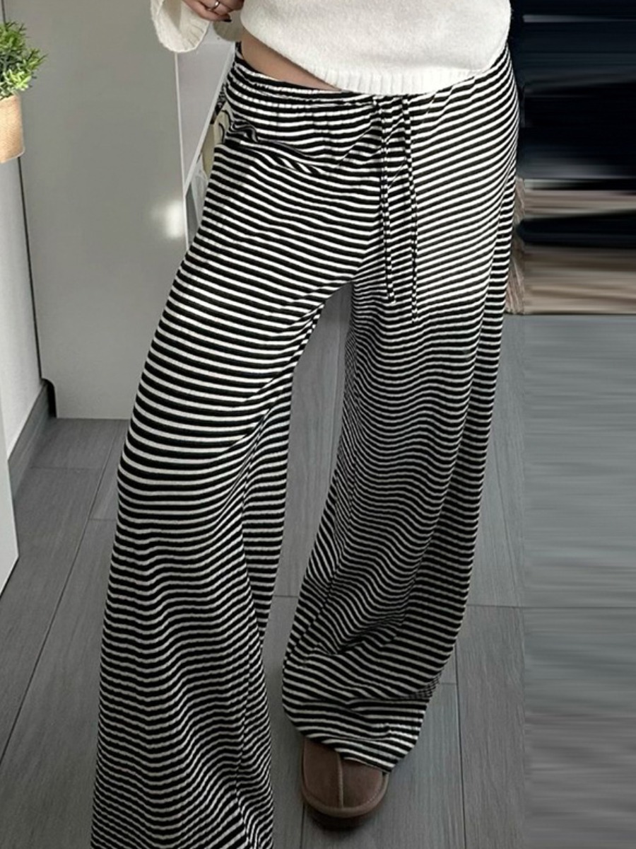 LW BASICS Drawstring Striped Pants