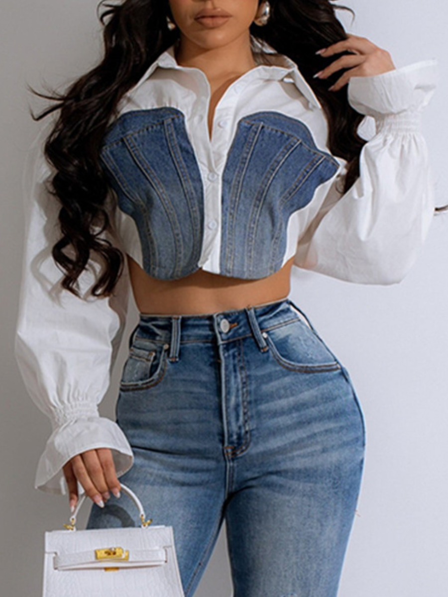 LW Patchwork Color Contrast Shirt