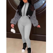 LW Patchwork Letter Coat&Jacket