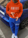 LW Men Pattern Letter Regular Two-piece Pants Set