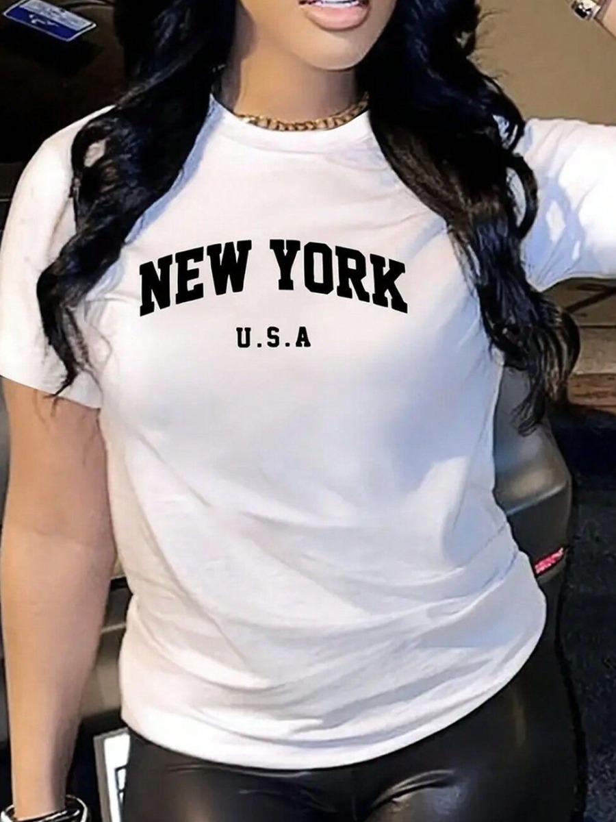 LW Pattern Letter Print T-shirt