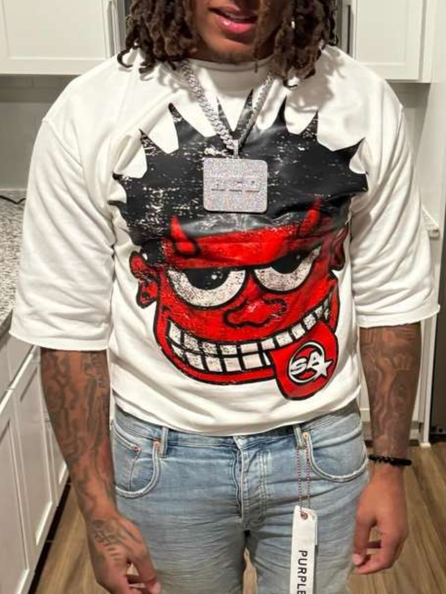 LW Men Pattern Cartoon Print T-shirt