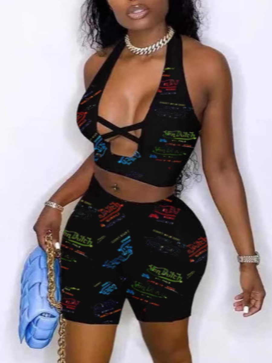 LW Casual Polyester Collarless Letter Sleeveless T