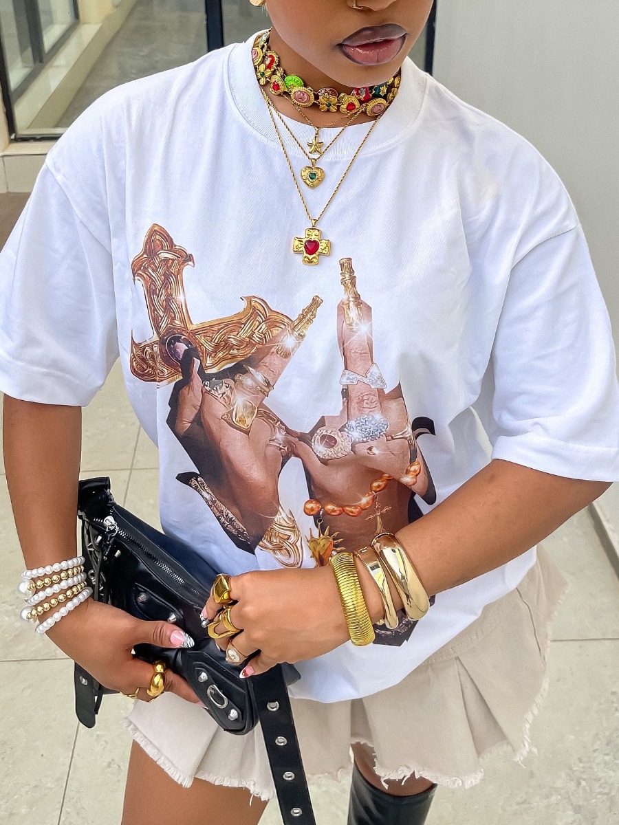 LW Pattern Mixed Print T-shirt
