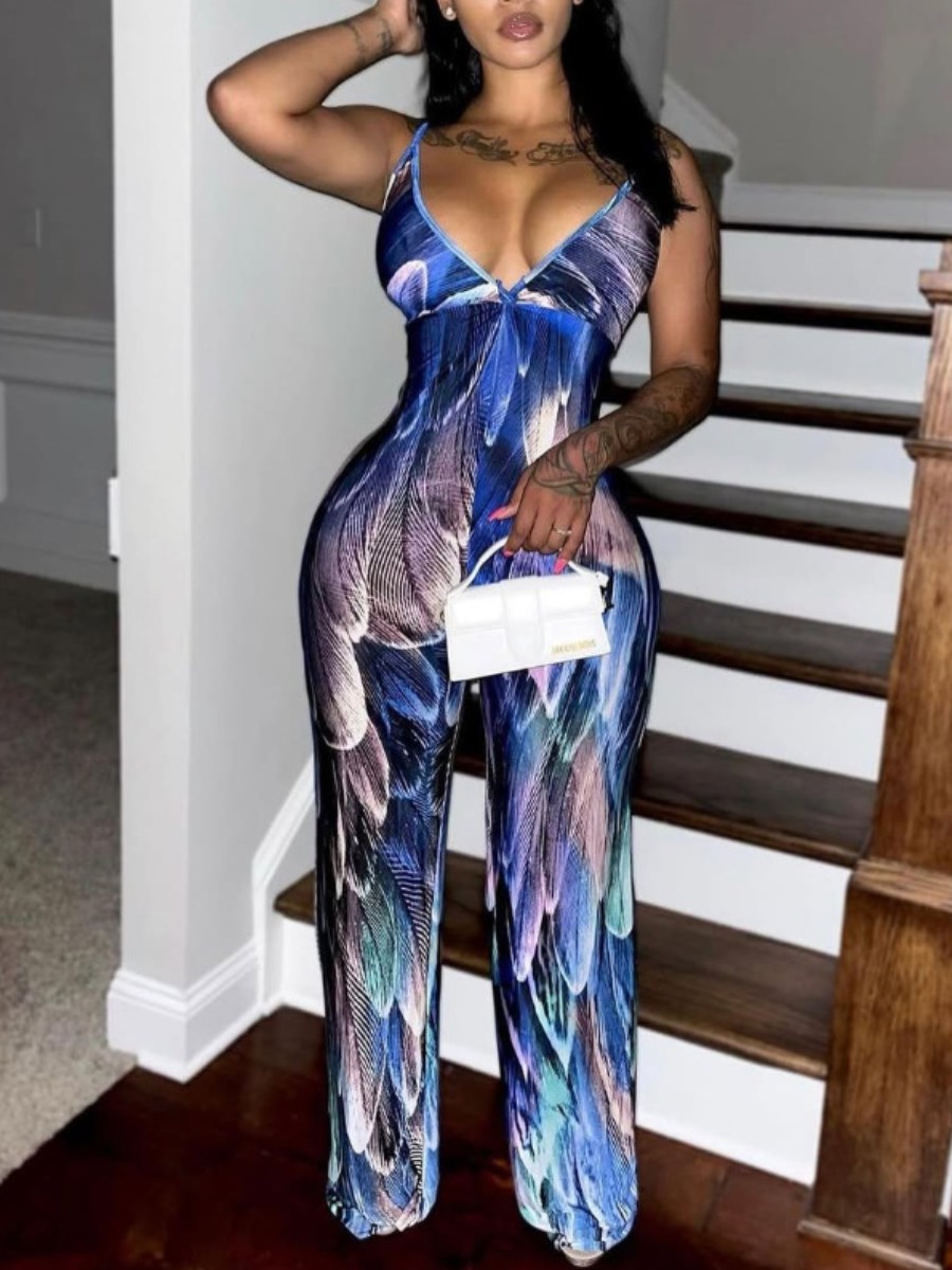 LW Pattern Plant Jumpsuit