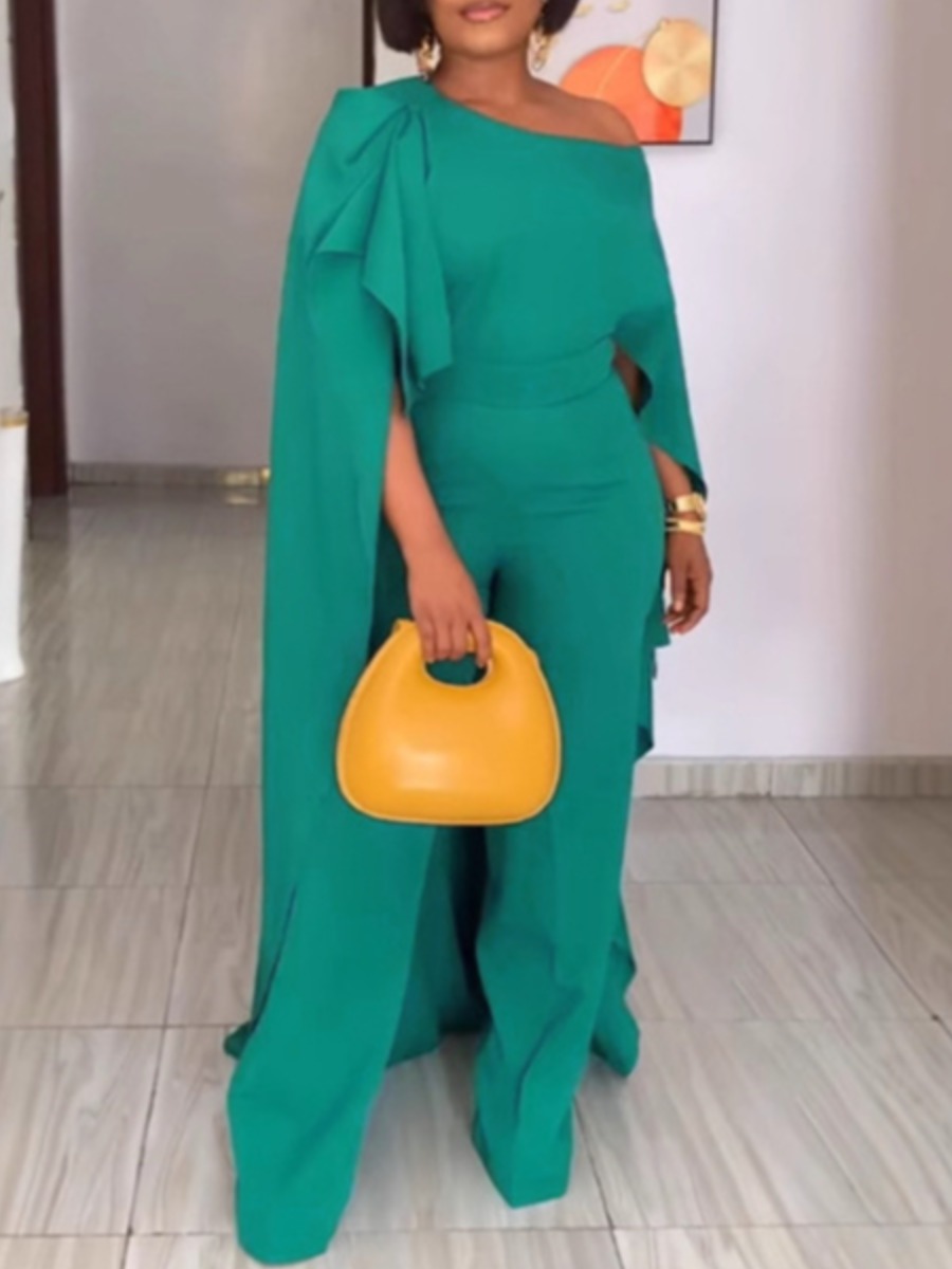 LW Plus Size Asymmetrical Solid Color Jumpsuit