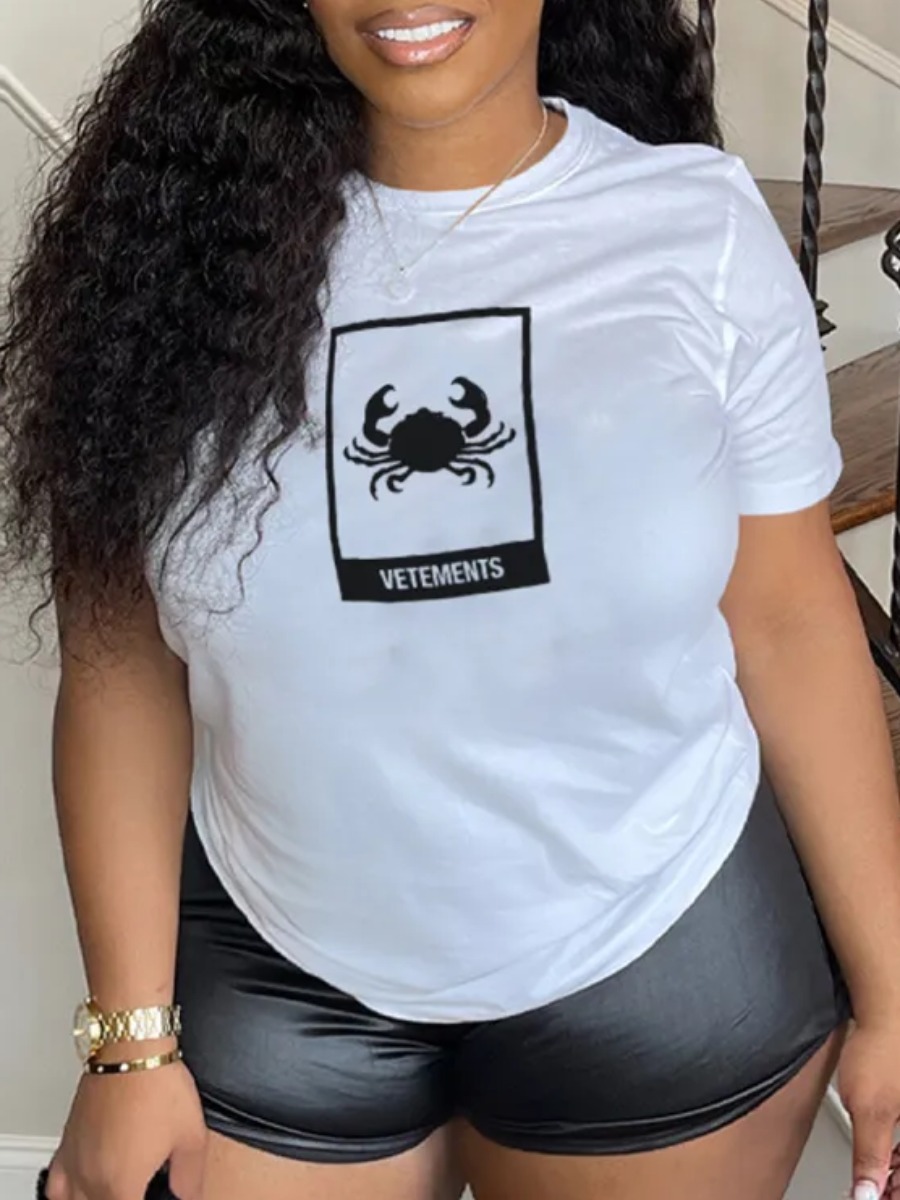 LW Plus Size Pattern Letter T-shirt