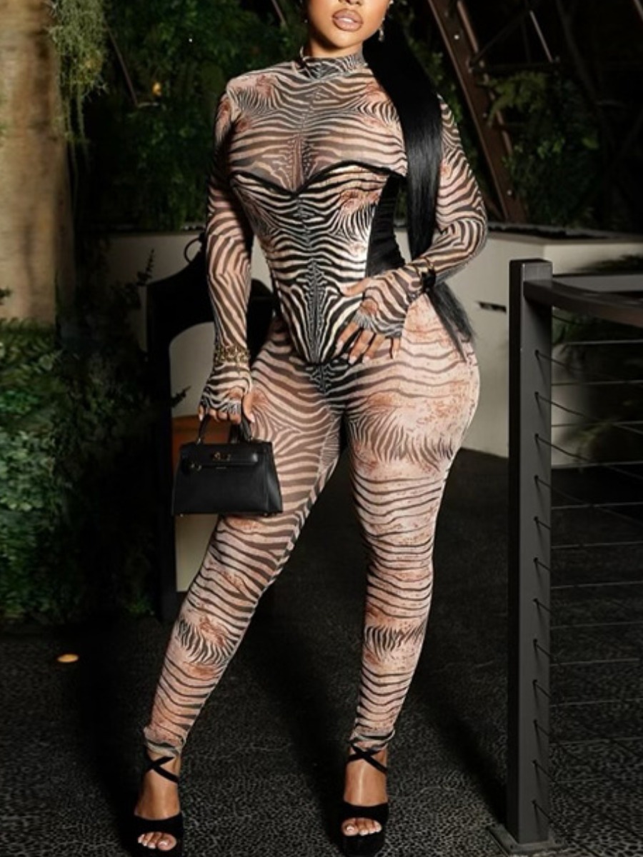 LW SXY Pattern Geometric Jumpsuit