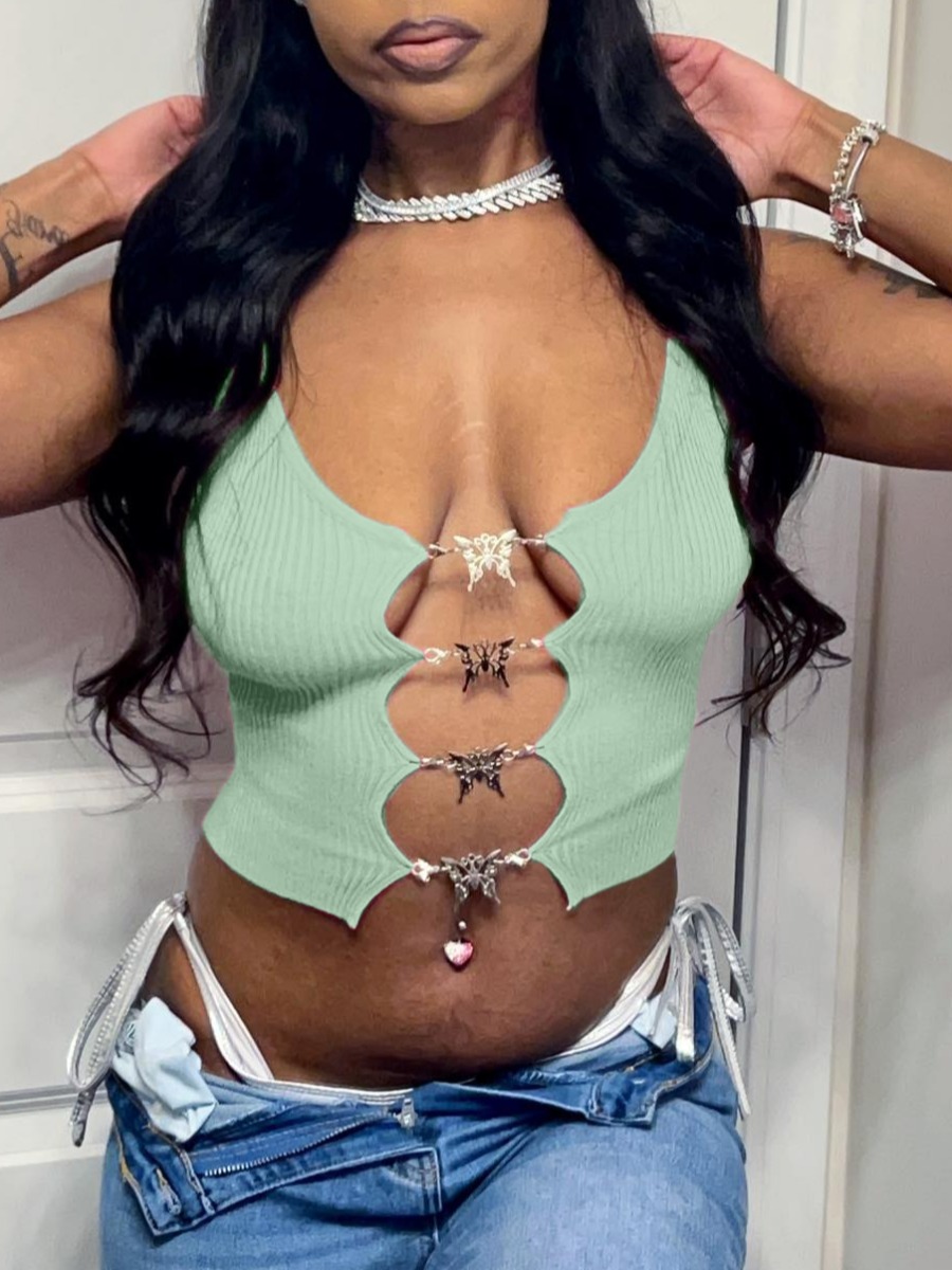 LW Cut Out Solid Color Camisole&Tank Top