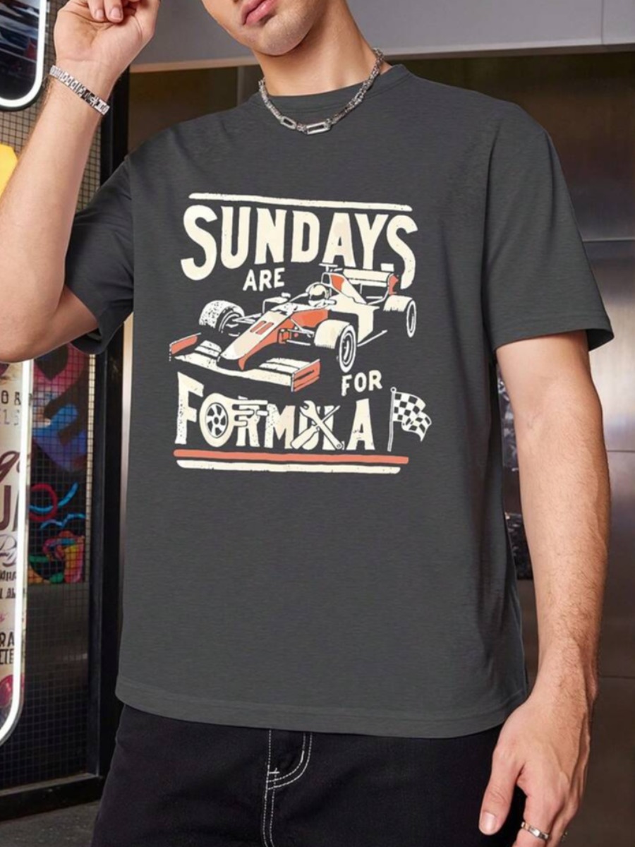 LW Men Pattern Cartoon Print T-shirt