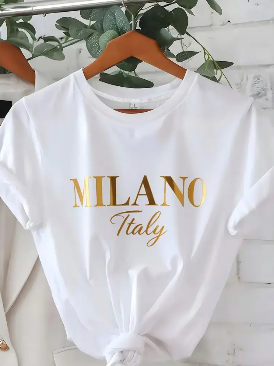 LW Pattern Letter Print T-shirt