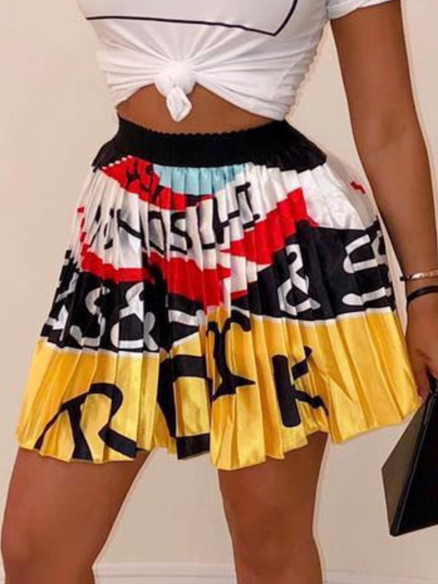 LW Plus Size Pattern Geometric Skirts