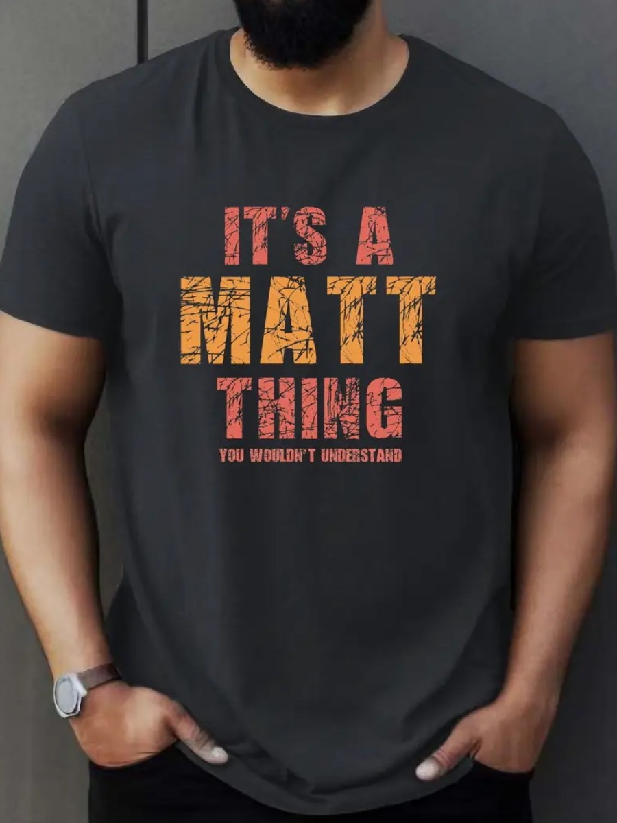 LW Men Pattern Letter T-shirt