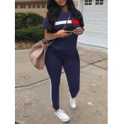 LW Casual Polyester Round Neck Pattern Geometric S